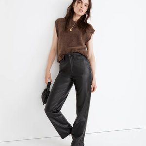 Madewell The Perfect Vintage Straight Jean: Faux Leather Edition Black 26